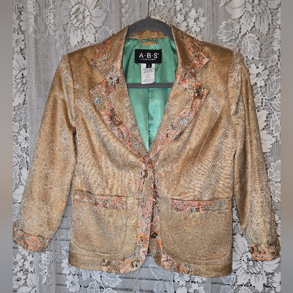 A.B.S. Allen Schwartz, Womens Vintage Jacket, 4, Blazer